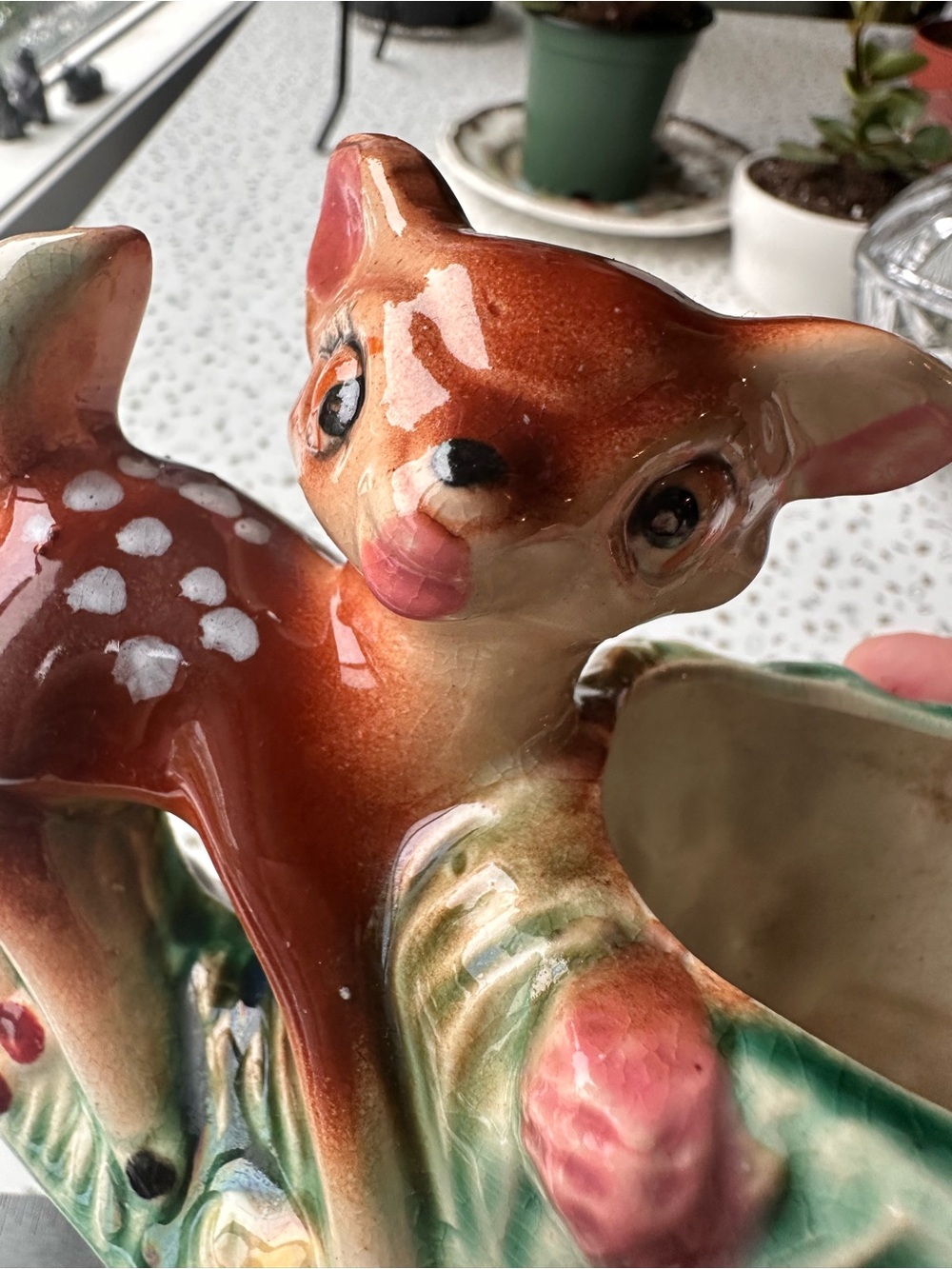 Vintage Ceramic Bambi Plant Pot
